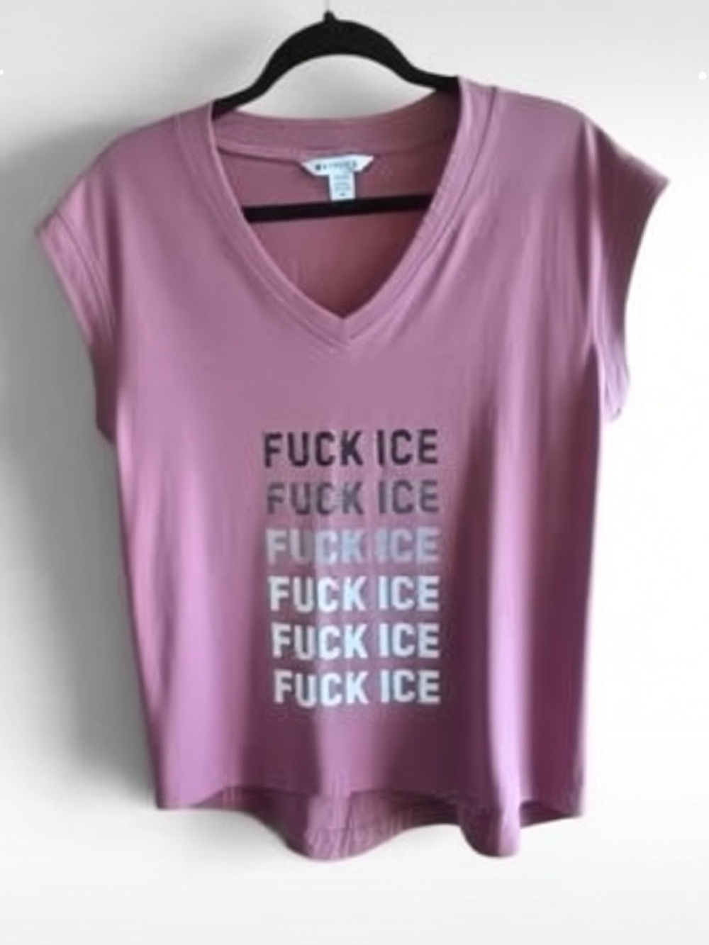 Athleta Dusty Rose V-Neck Graphic Short Sleeve Tee